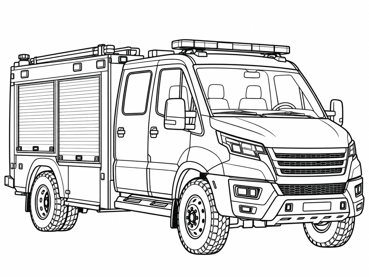 Fire vehicle line sketch
